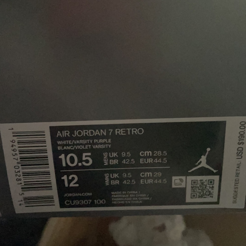 NEVER WORN AIR JORDAN 7’S FLINT SIZE 10.5 - Picture 2 of 2